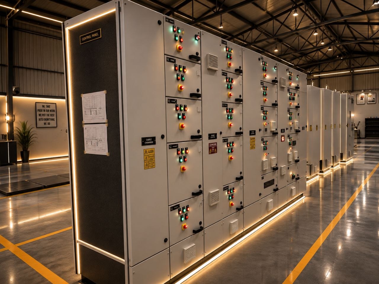 Integrated control and automation panel lineup