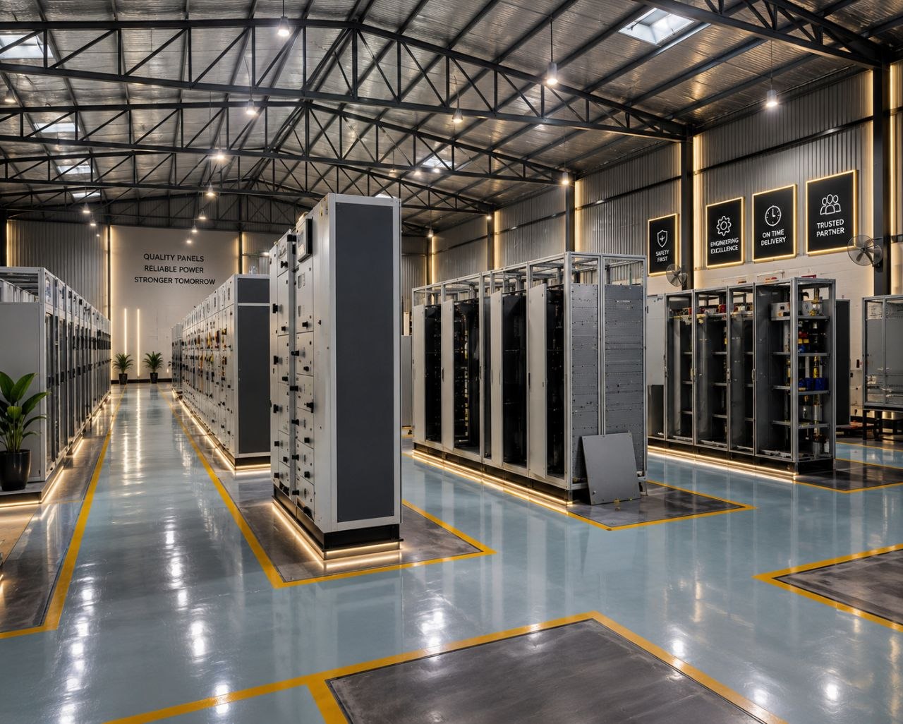 Integrated panel manufacturing floor